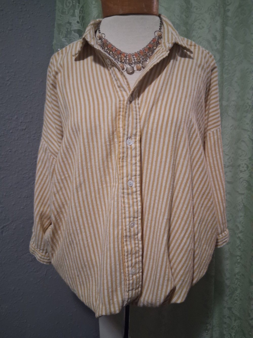 easel TWIST front Striped Long Sleeve Top